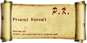 Prucsi Kornél névjegykártya