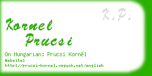 kornel prucsi business card